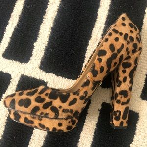 Leopard platform heels